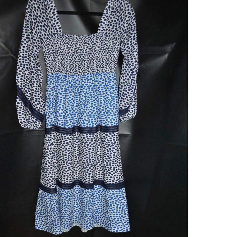 Women's Foxidox Luna Blue Animal Print Dress Size X-Small